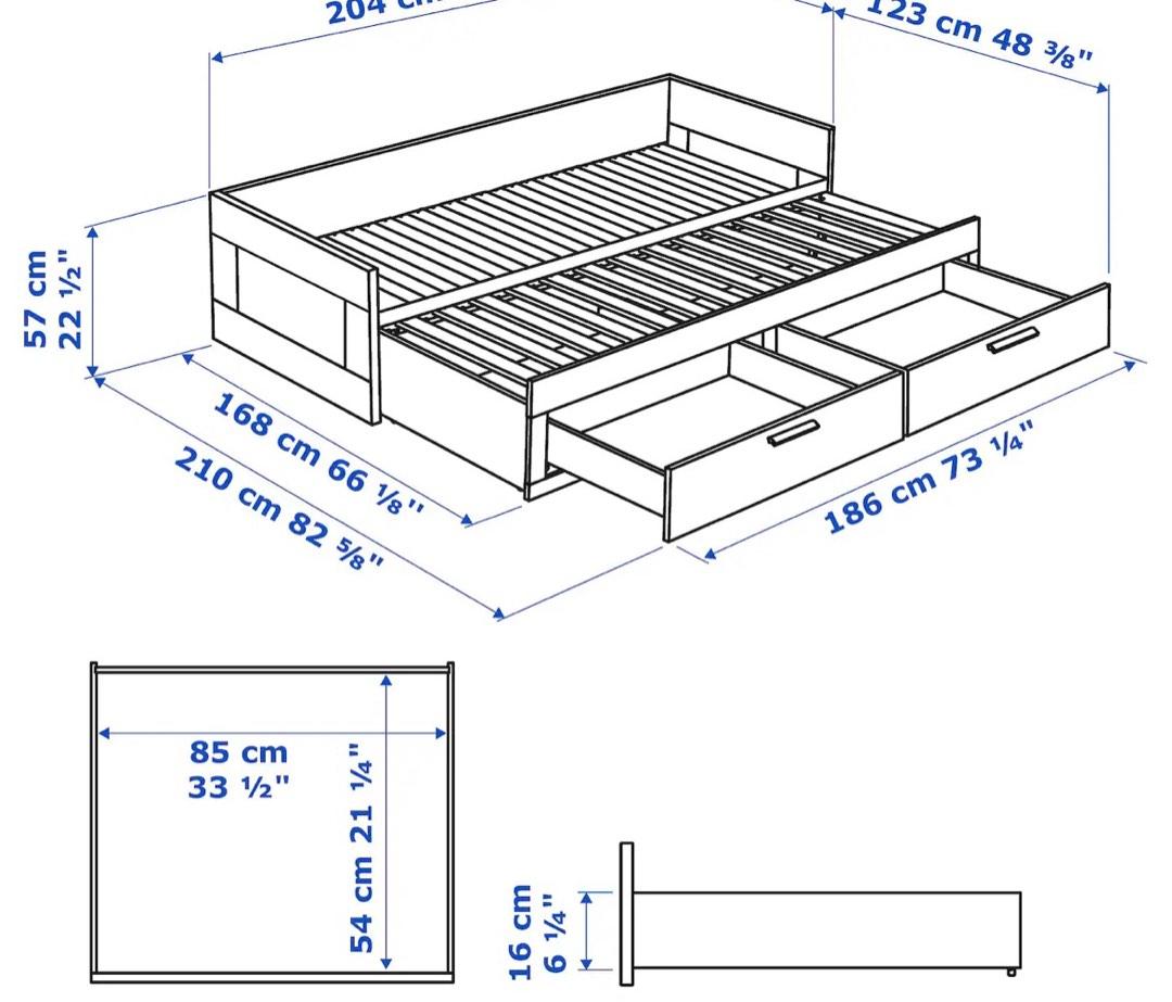 Ikea BRIMNES pull out bed to let go!, Furniture & Home Living