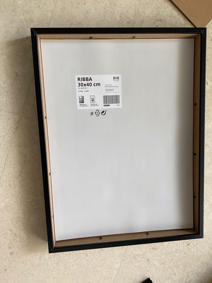 IKEA Ribba black photo frame 30x40 (selling two), Furniture & Home ...