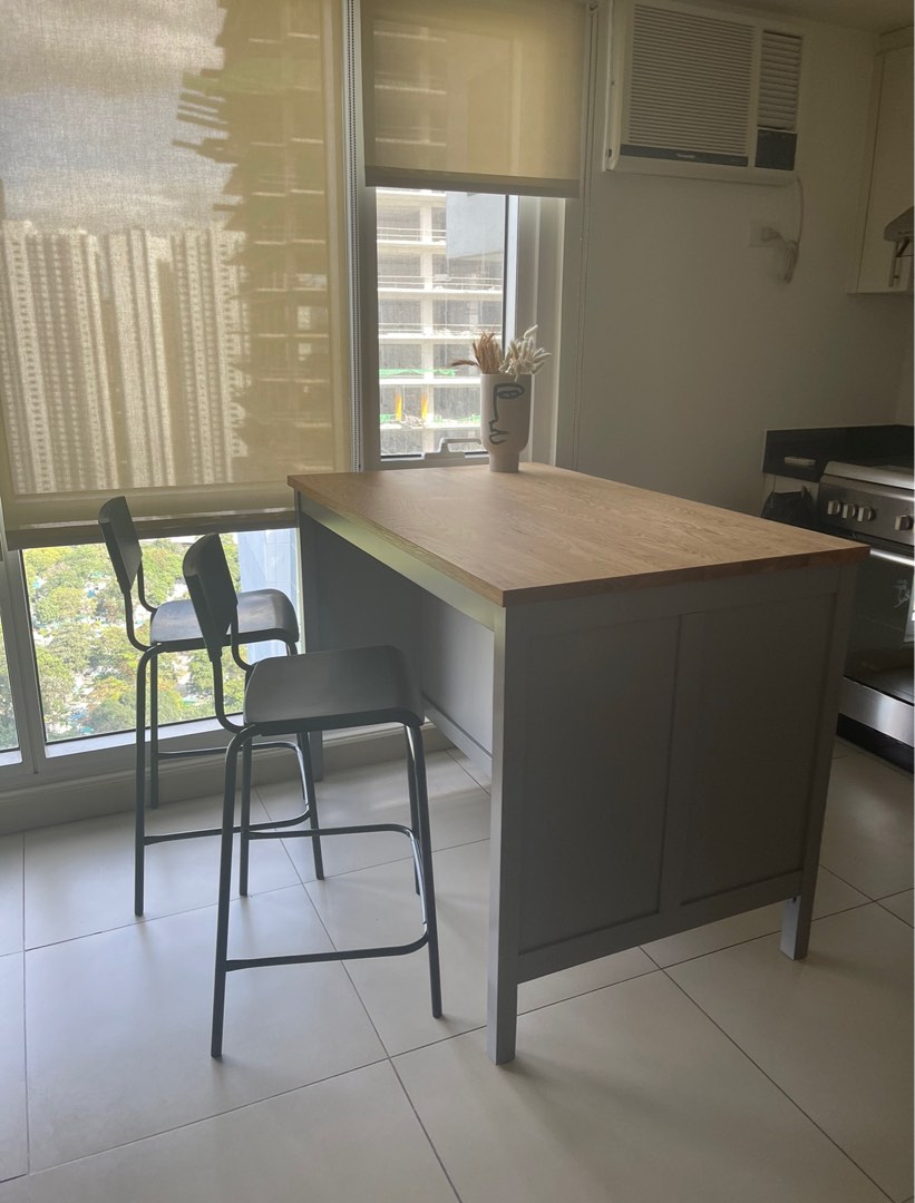 IKEA Tornviken Kitchen island, gray/oak, Furniture & Home Living