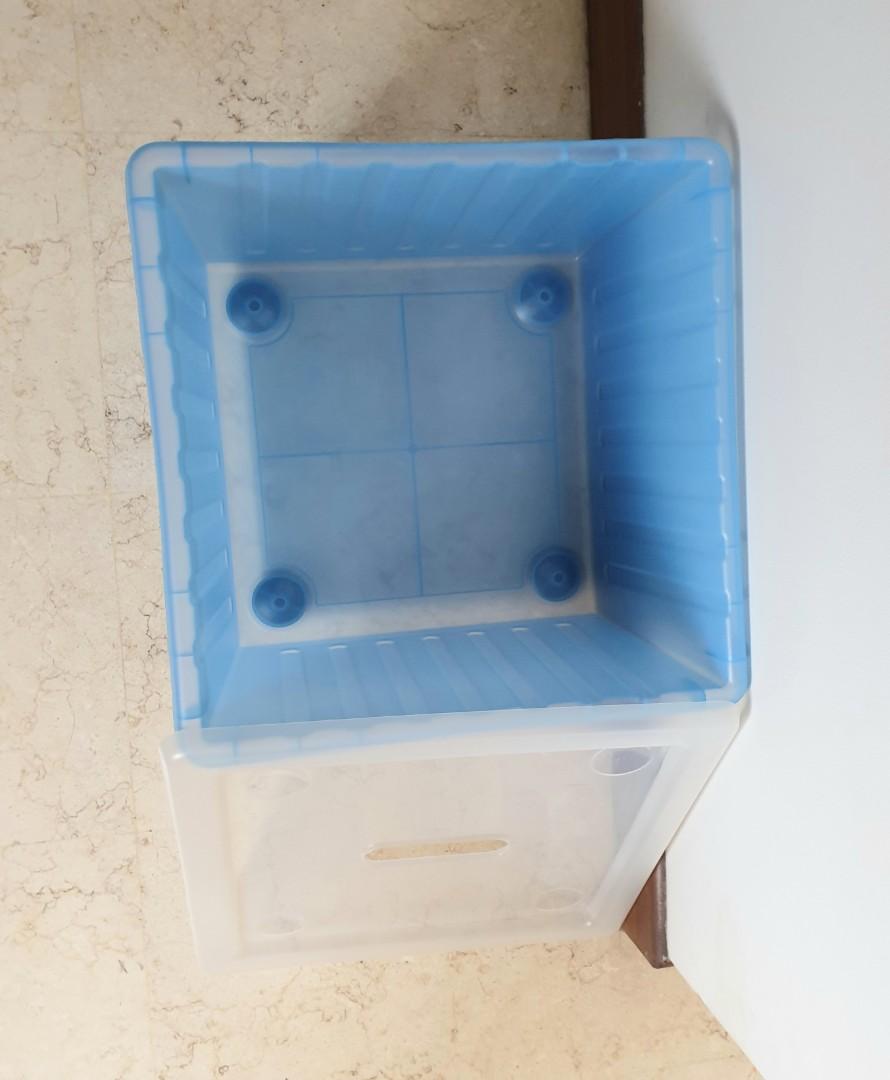 Ikea Vessla storage box with castors and lid, Furniture & Home Living