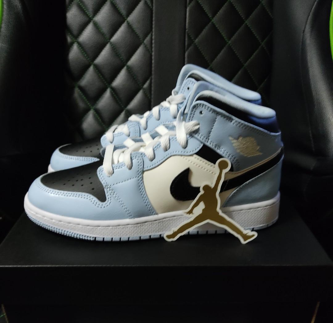 Jordan 1 Mid GS " Ice Blue" (Category: Sneakers) located in Manila. Submitted by brts_27 (Listing ID 1188330695, Image 1). Description: Jordan 1 Mid GS " Ice Blue" Size 6Y ( 7.5 women) Brand new with receipt Titan release Php 6,500.00 Location: Santa Ana Manila / Binondo Manila.