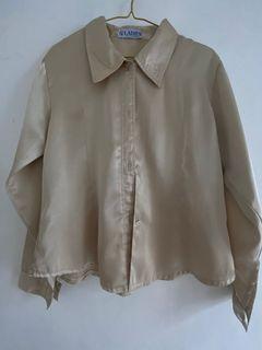 Kemeja Satin Gold