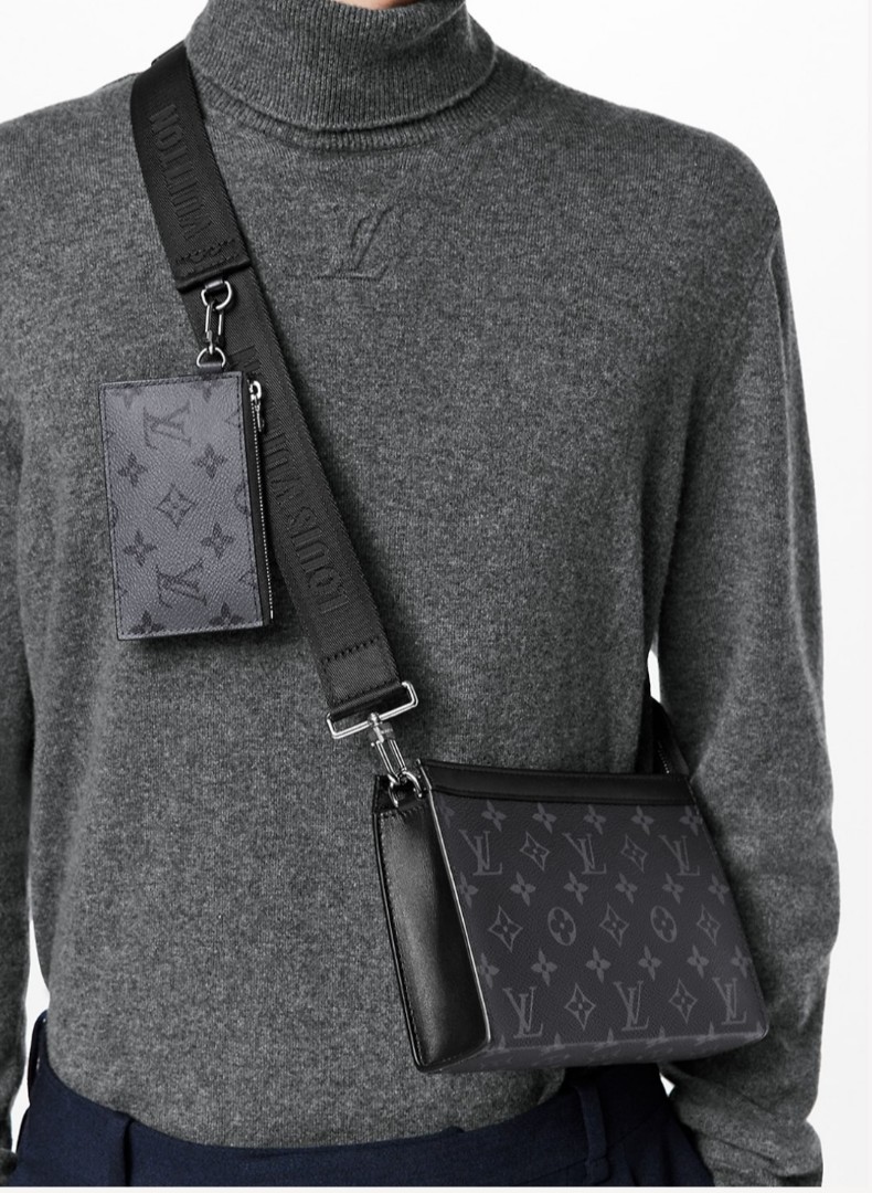 Louis Vuitton Black Monogram Shadow Leather Gaston Wearable Wallet Black Hardware, 2021-2022 (Like New), Handbag