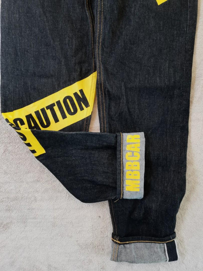 MBBCAR Caution tape selvedge jeans, Men's Fashion, Bottoms, Jeans on