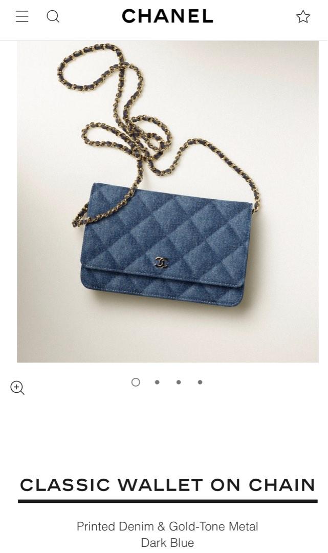 New collection 2022 Chanel Denim WOC wallet on chain bag