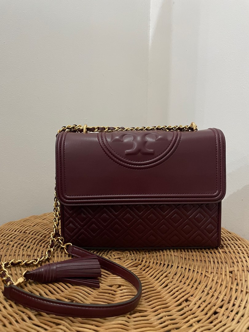 Tory burch fleming maroon outlet