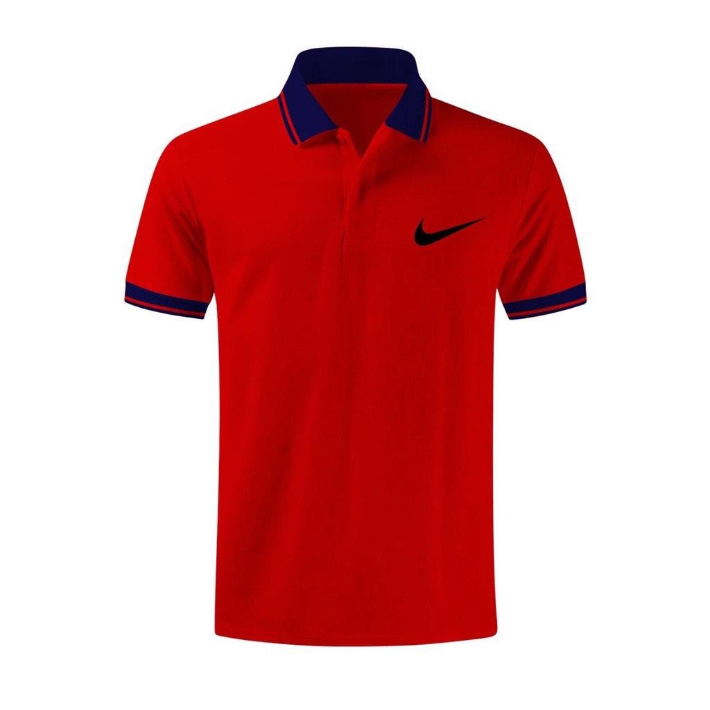 Red nike collar shirt hotsell