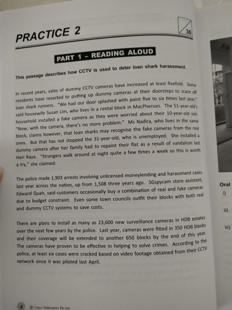 O Level English Oral, Hobbies & Toys, Books & Magazines, Assessment