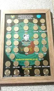One Peso Set 1995-2019  FRAMED - Set A