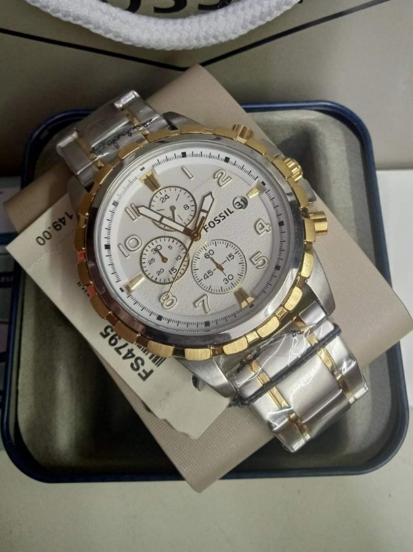 Original Fossil FS4795 Dean Two Tone Watch, Men's Fashion, Watches ...