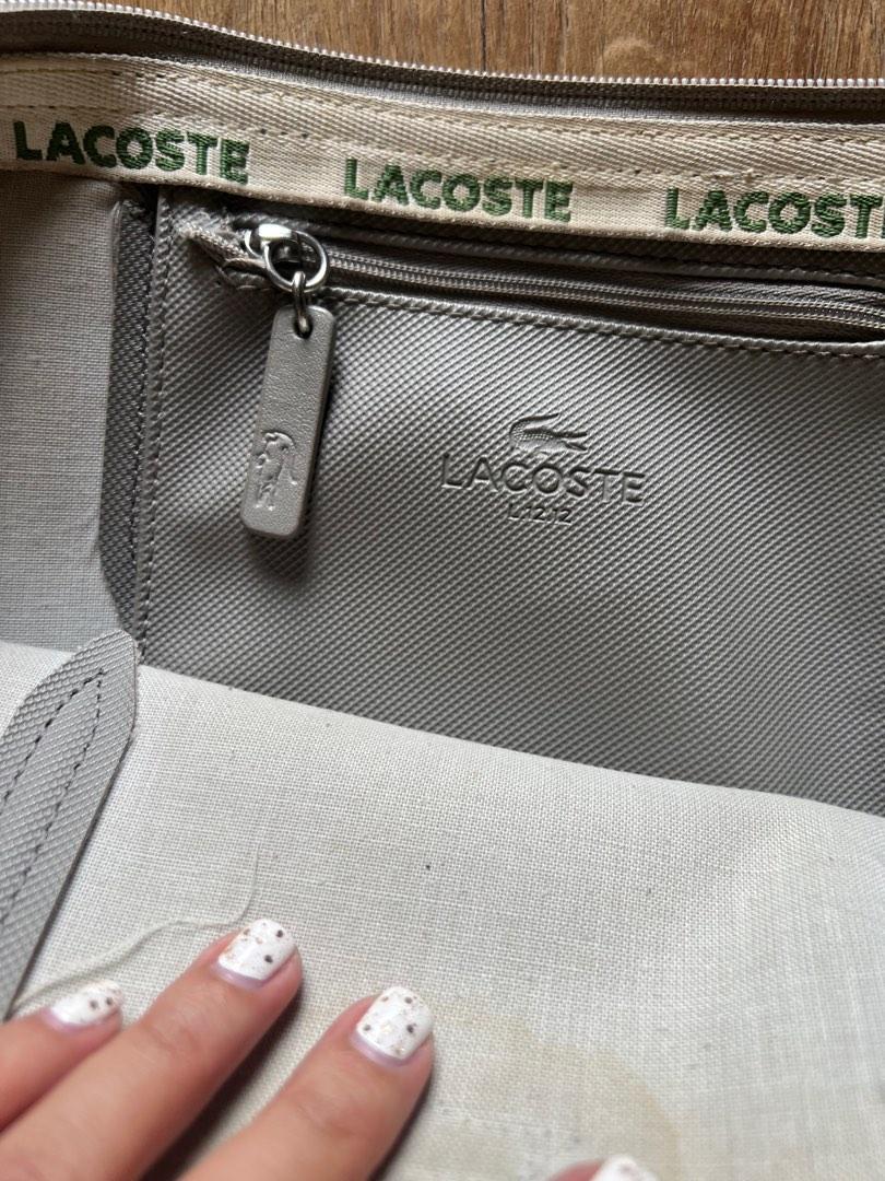 Original lacoste tote bag vs shop fake