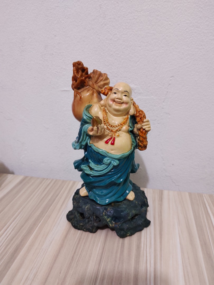 Patung Budha Julai Maitreya Fiber Kuno Jadul Antik, Antik, Pajangan di ...