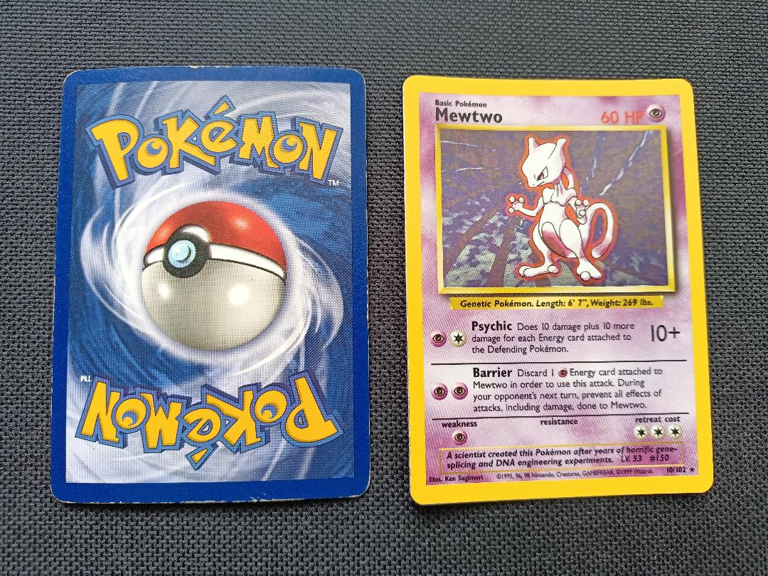 pokemon card mewtwo 10 102 Pokemon Mewtwo 10/102 1999 Base Set PSA 7 main image 1
