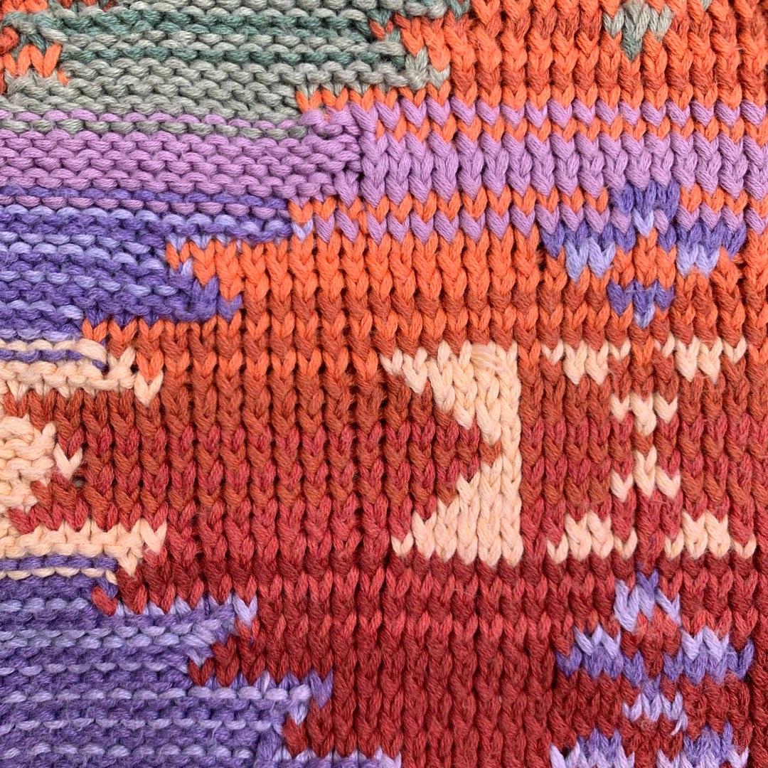 Retro-pattern knit polo, Djab