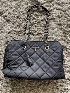 Prada Gaufre Chain Flap Shoulder Bag, Luxury, Bags & Wallets on Carousell