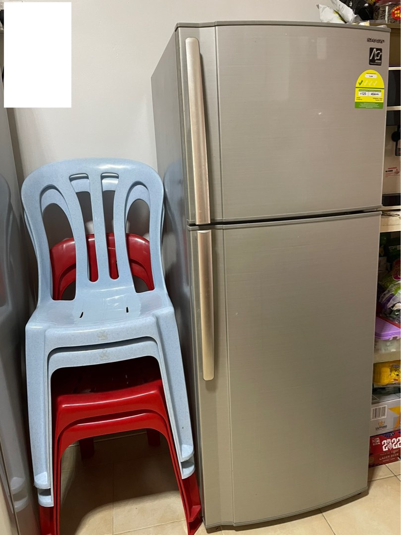 Refrigerator & 4 units plastic chair, TV & Home Appliances, Kitchen