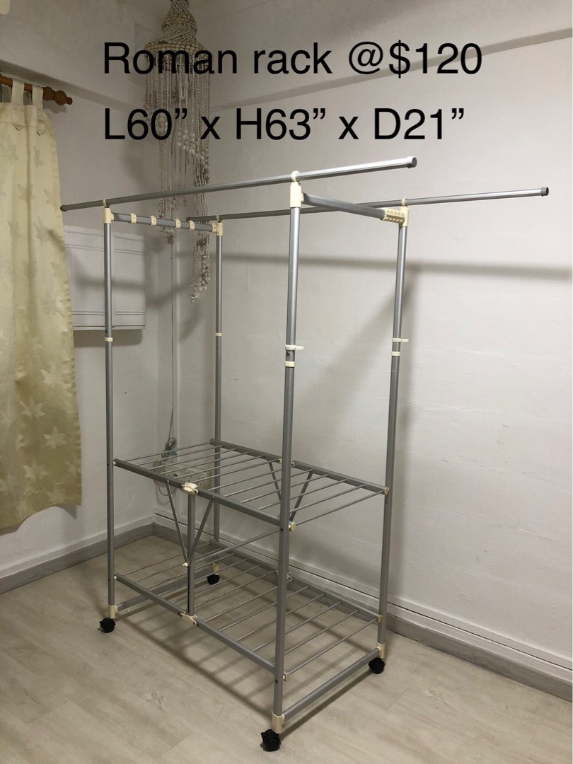 Roman Clothes Rack Aluminium Furniture Home Living Furniture Other Home Furniture on Carousell