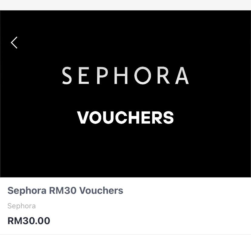 Sephora RM30 store credit, Tickets & Vouchers, Store Credits on Carousell