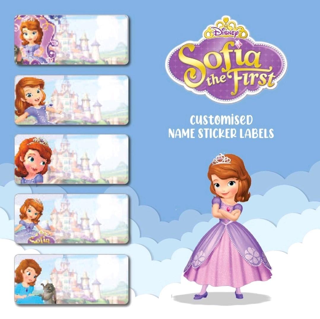 Sofia the First | 30 pcs Personalised Name Sticker, Hobbies ...