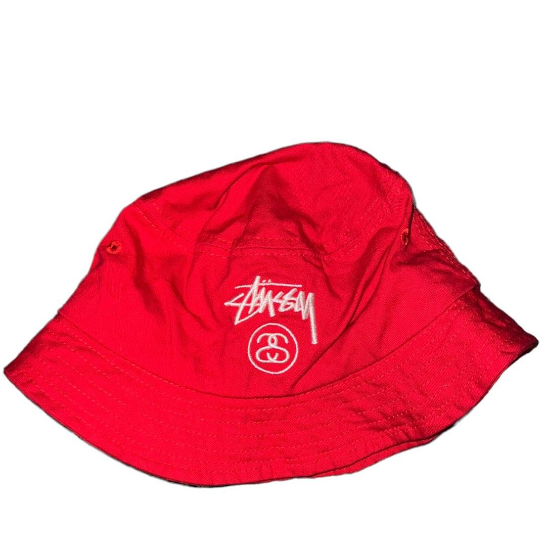 Stussy Bucket Hat Red, Men's Fashion, Watches & Accessories, Caps