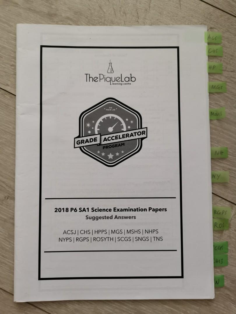 Pique Lab 2018 P6 SA1 Science Suggested Answers, Hobbies & Toys
