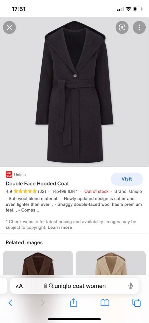 Uniqlo double face hooded coat review deals