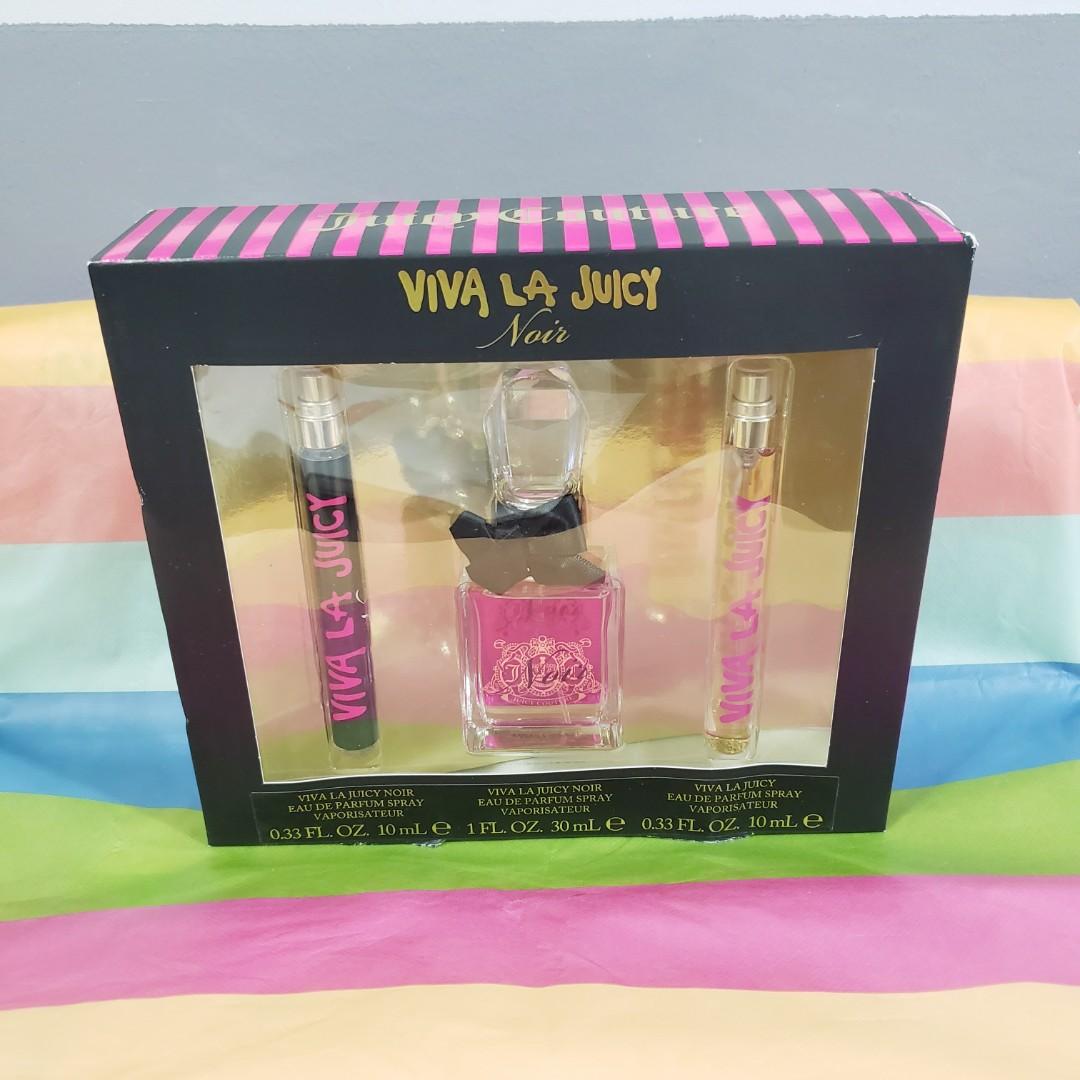 Viva La Juicy Noir (Category: Fragrance & Deodorants) located in Quezon City. Submitted by quickonlineshop (Listing ID 1188242384, Image 2). Description: 👠Authentic Viva La Juicy Noir Set 👠Eau de Parfum Spray 👠💯🇱🇷$106 🛍No COD 🛍No Return ,No Exchange, No Refund 🛍No Meet-up 🛍Payment first [MOP: GCash/ Maya or Bank Transfer].