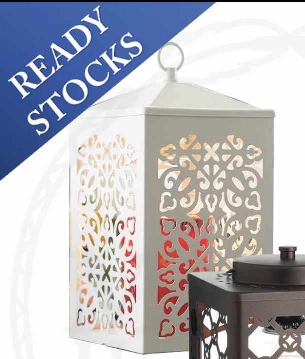 White Yankee Candle Warmer Scroll Lantern, Furniture & Home Living, Home Fragrance on Carousell