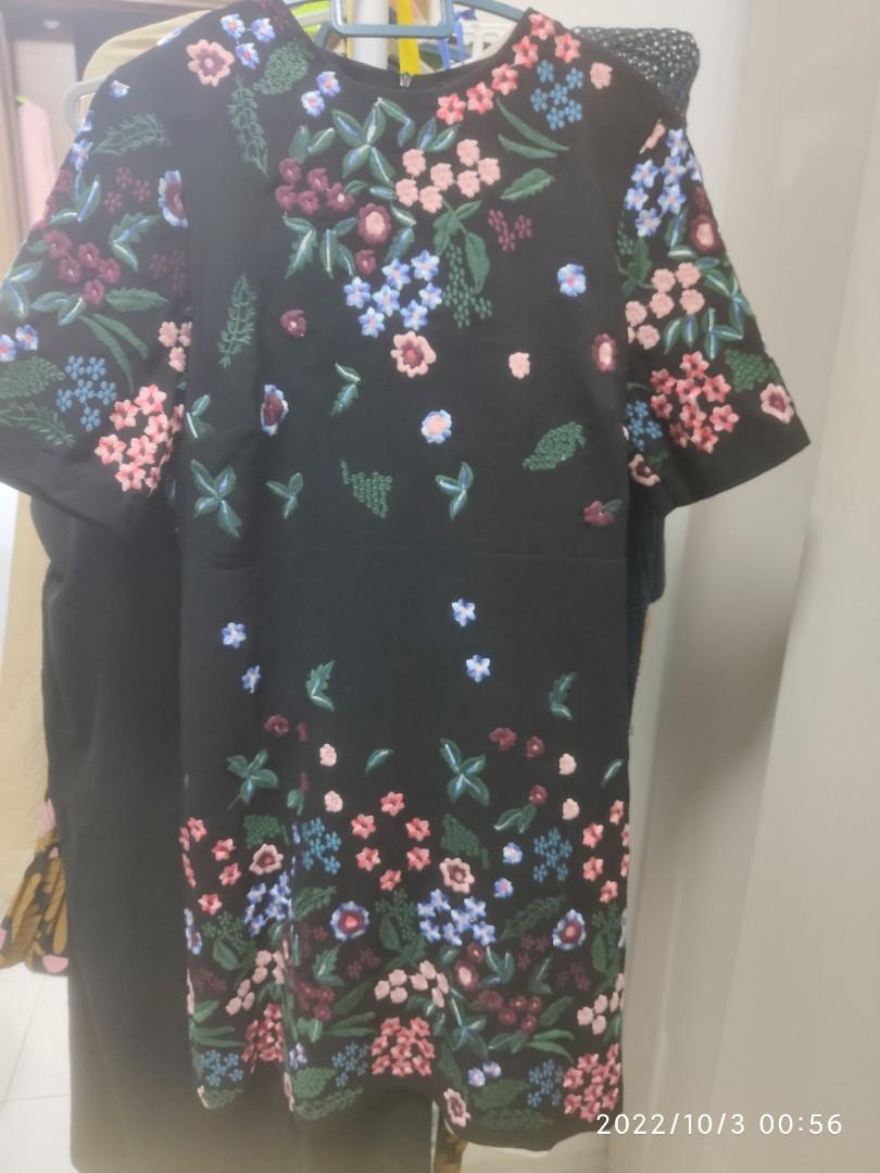 Zara full embroidered black dress, Women's Fashion, Dresses & Sets, Dresses  on Carousell