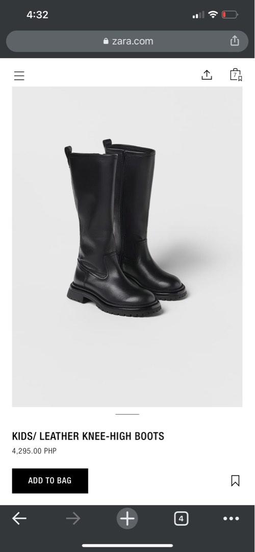Zara KIDS LEATHER KNEE HIGH BOOTS Babies Kids Babies Kids