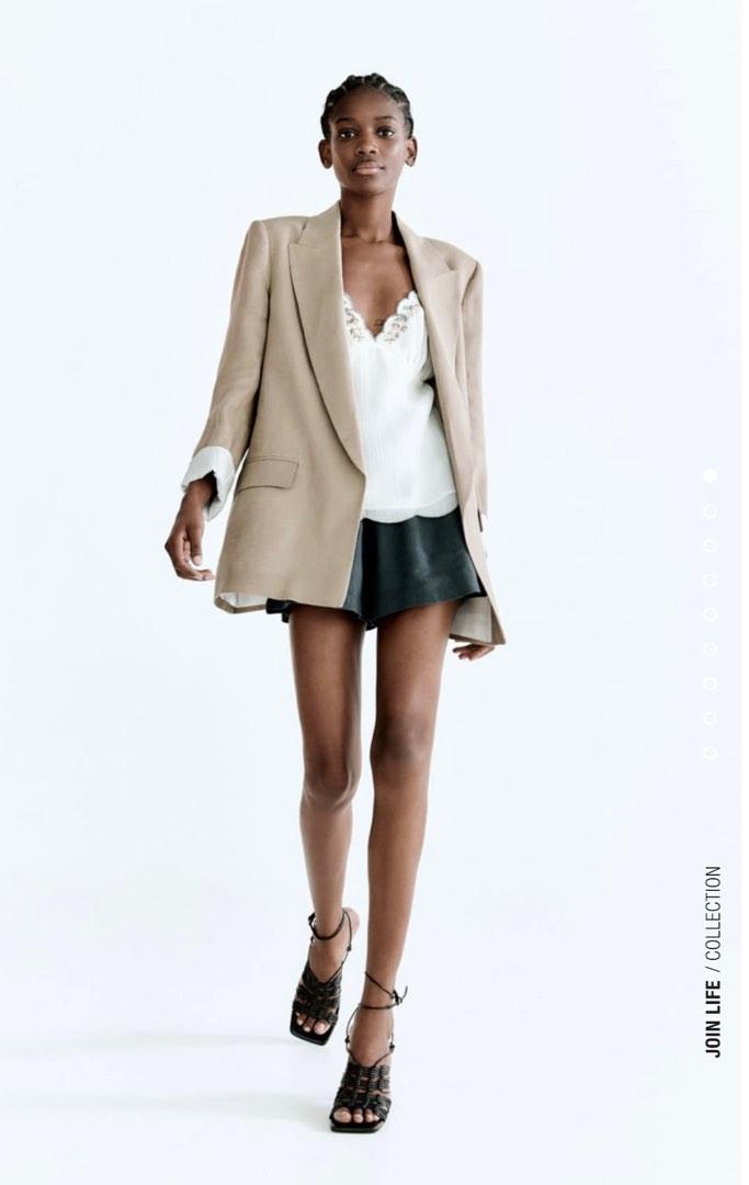 Zara linen outlet coat
