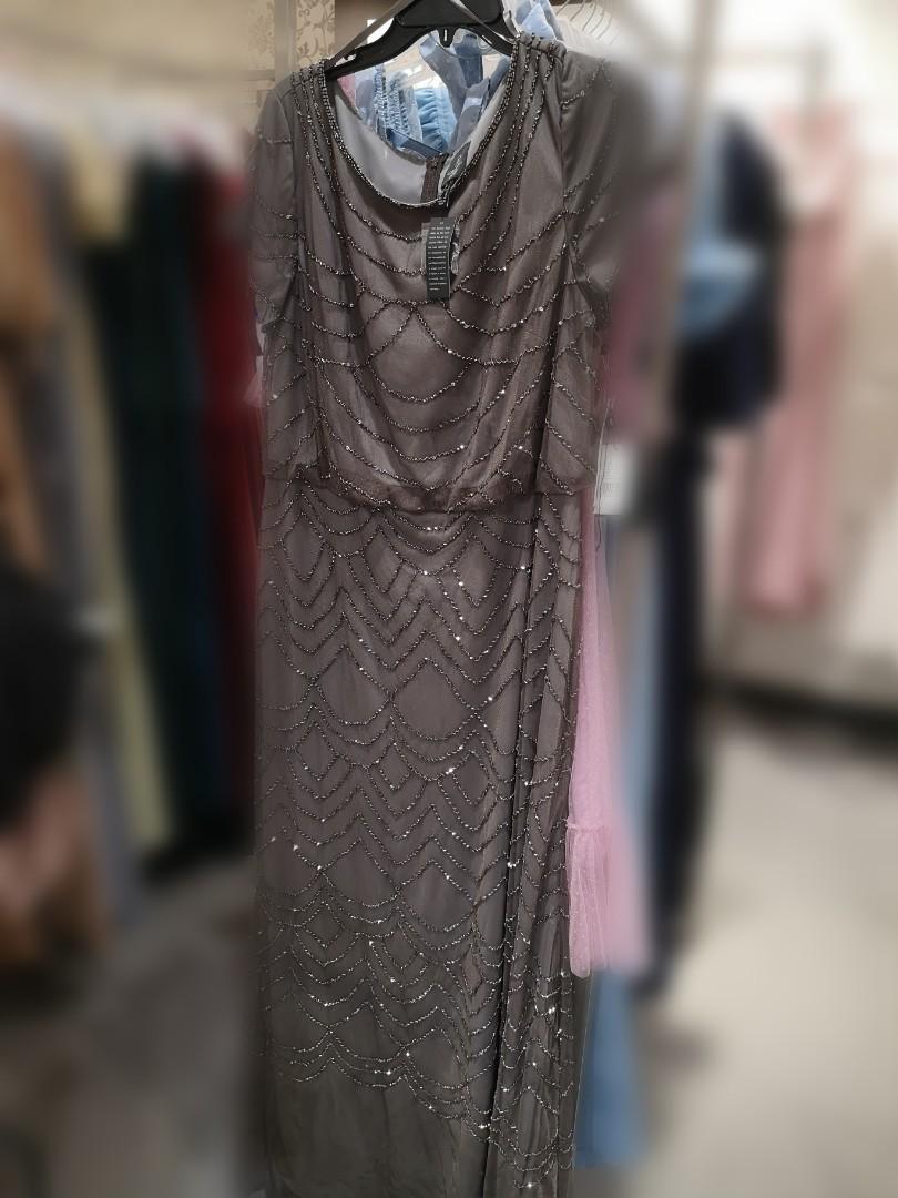 1x used Adrianna Papell long beaded gown size 16
