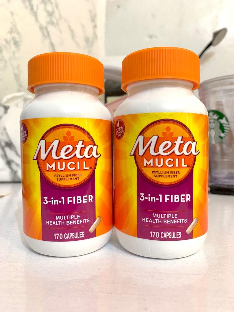(2) Meta Mucil Psyllium Fiber 170 Capsules, Health & Nutrition, Health