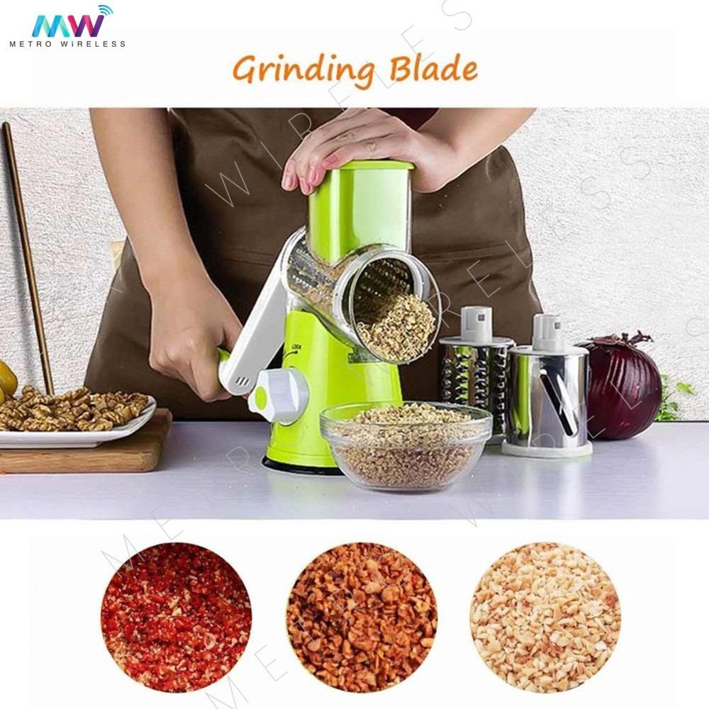 3 in 1 Slicer Tabletop Drum Grater Hand Manual Vegetable Fruits Slicer