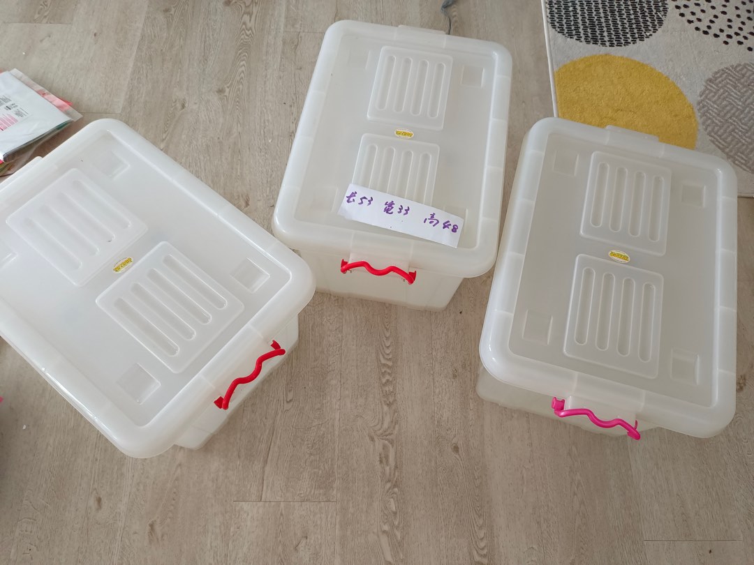 5 Big clear storage boxes for 35!, Furniture & Home Living, Home