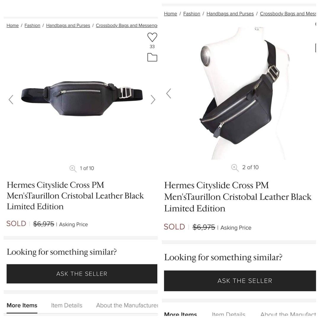 Hermès Taurillon Cristobal Cityslide Belt Bag - Black Waist Bags