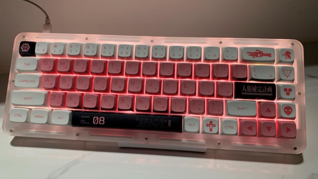 8號機真希波鍵帽(英文/日文字根) 全套138鍵 XDA統一高度 PBT熱昇華工藝 RGB不透光 水口出廠已處理 適用市面多種配列機械鍵盤 ...