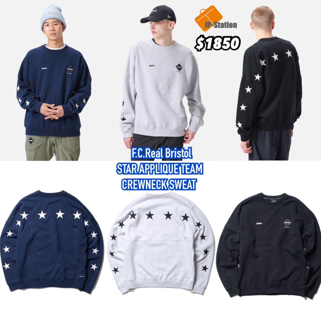 FCRB STAR APPLIQUE CREWNECK SWEAT 紺 S - Tシャツ