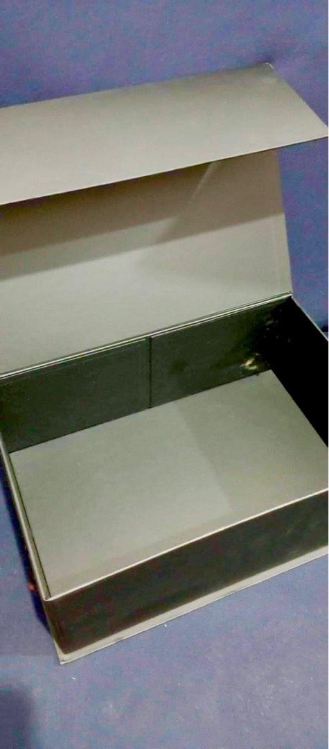 Authentic Chanel Box (for Bags) (Category: Storage Boxes & Baskets) located in Imus. Submitted by vanity_cravings (Listing ID 1191841095, Image 3). Description: Authentic Chanel Bag Box -with bag tissues Dimensions when laid flat: L - 8 1/2” / 22cm W - 12 1/2” / 32cm H - 5” / 13cm .