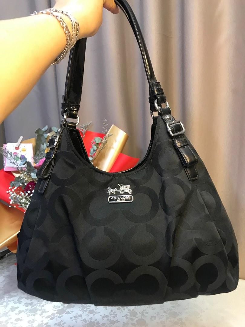Authentic coach madison Op Art sateen Maggie shoulder bag