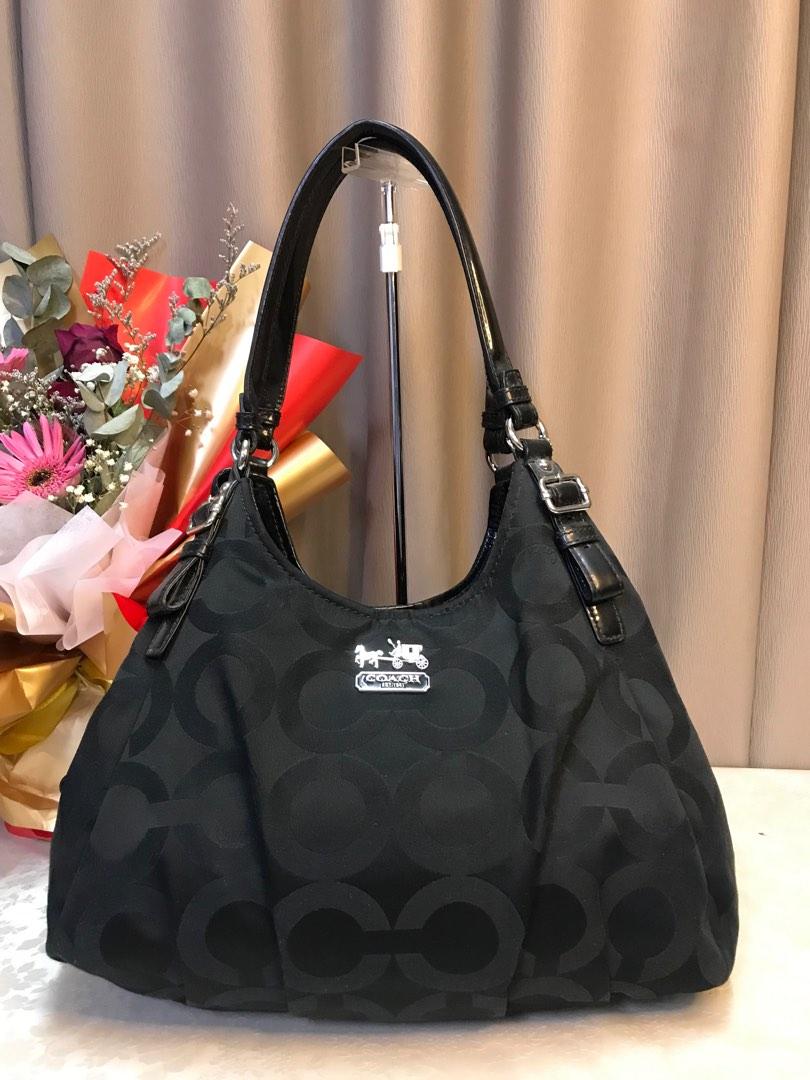 Coach madison op art sateen maggie shoulder bag cheap