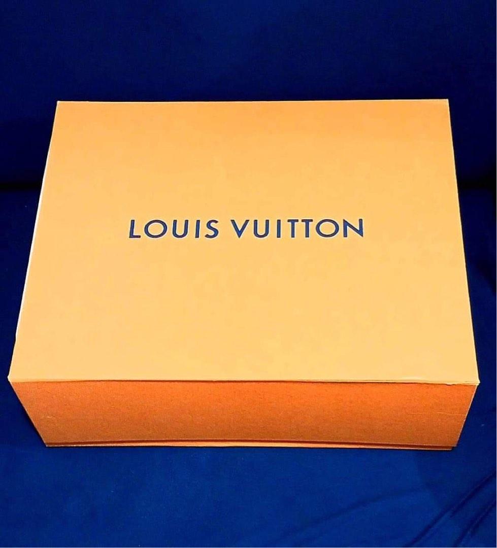 Authentic LV Box (big box for bags) (Category: Storage Boxes & Baskets) located in Imus. Submitted by vanity_cravings (Listing ID 1191838890, Image 2). Description: Authentic LV big bag box L- 15” / 38cm W- 18” / 46cm H- 7” / 18cm Minor flaw: has a tiny tear on the flap and a small crease inside which are not that noticeable at all. See photos.