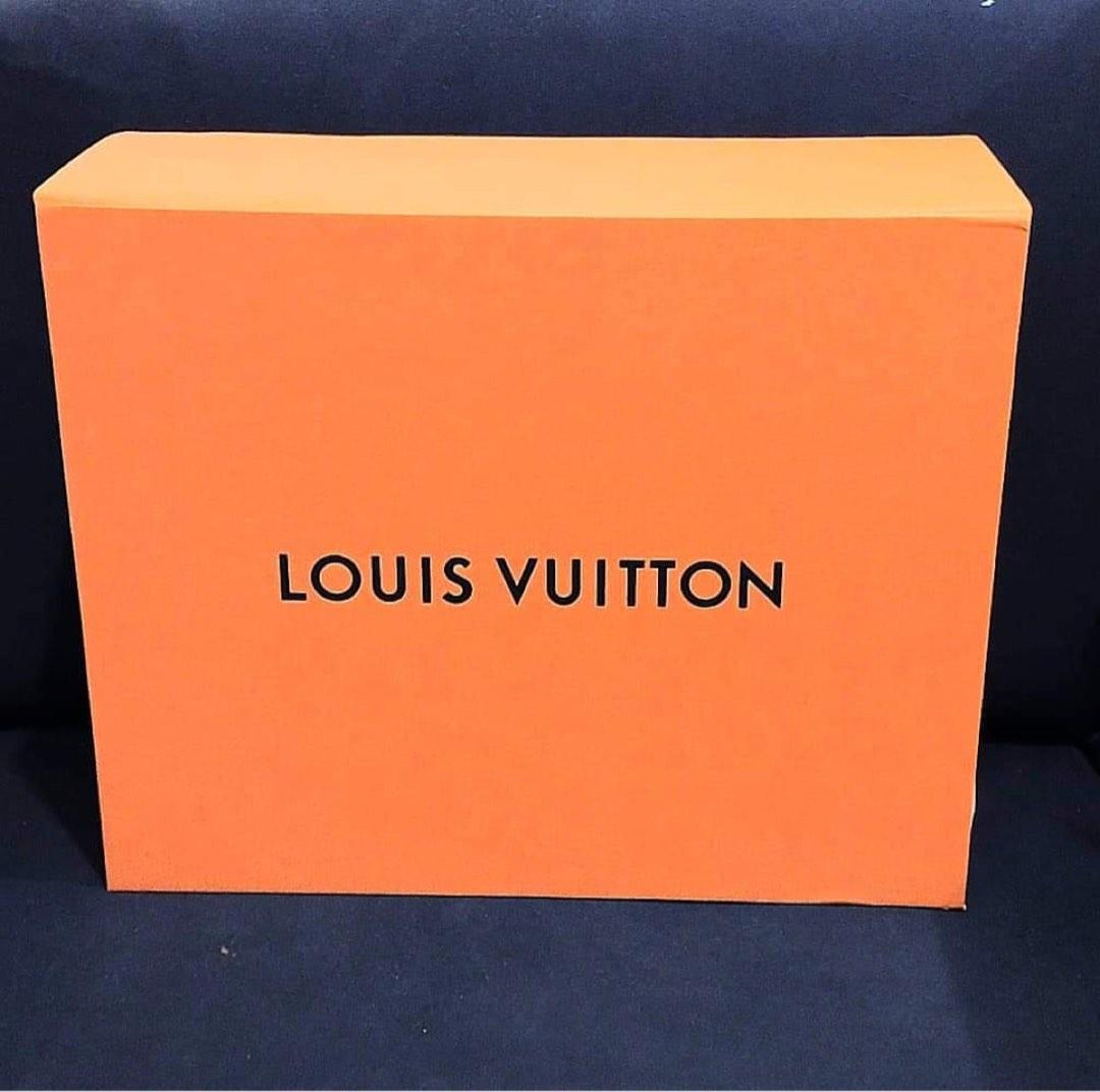 Authentic LV Box (big box for bags) (Category: Storage Boxes & Baskets) located in Imus. Submitted by vanity_cravings (Listing ID 1191838890, Image 1). Description: Authentic LV big bag box L- 15” / 38cm W- 18” / 46cm H- 7” / 18cm Minor flaw: has a tiny tear on the flap and a small crease inside which are not that noticeable at all. See photos.