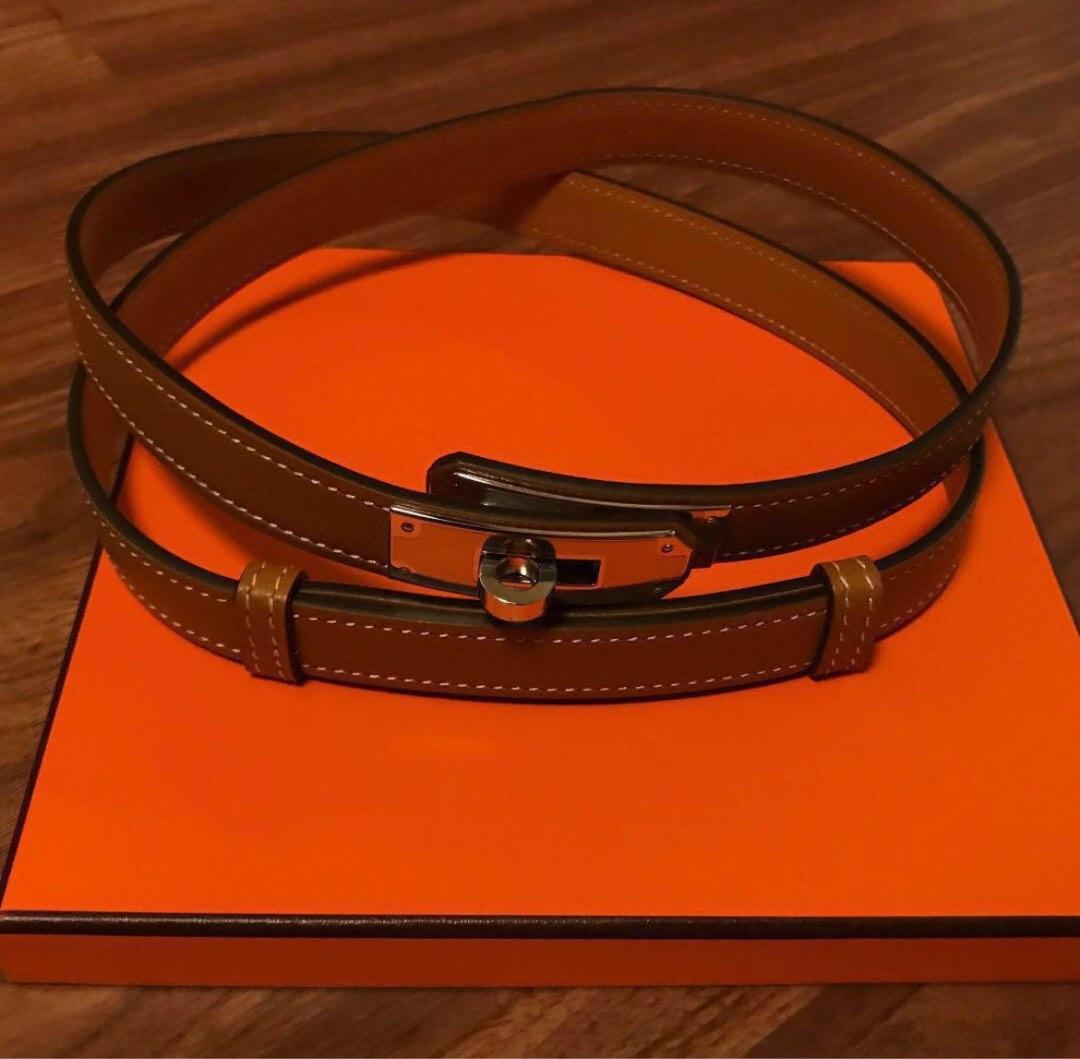 Kelly leather belt Hermès Gold size M International in Leather - 33383359