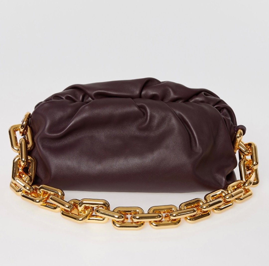 Bottega Veneta Chain Pouch Plum Luxury Bags Wallets on