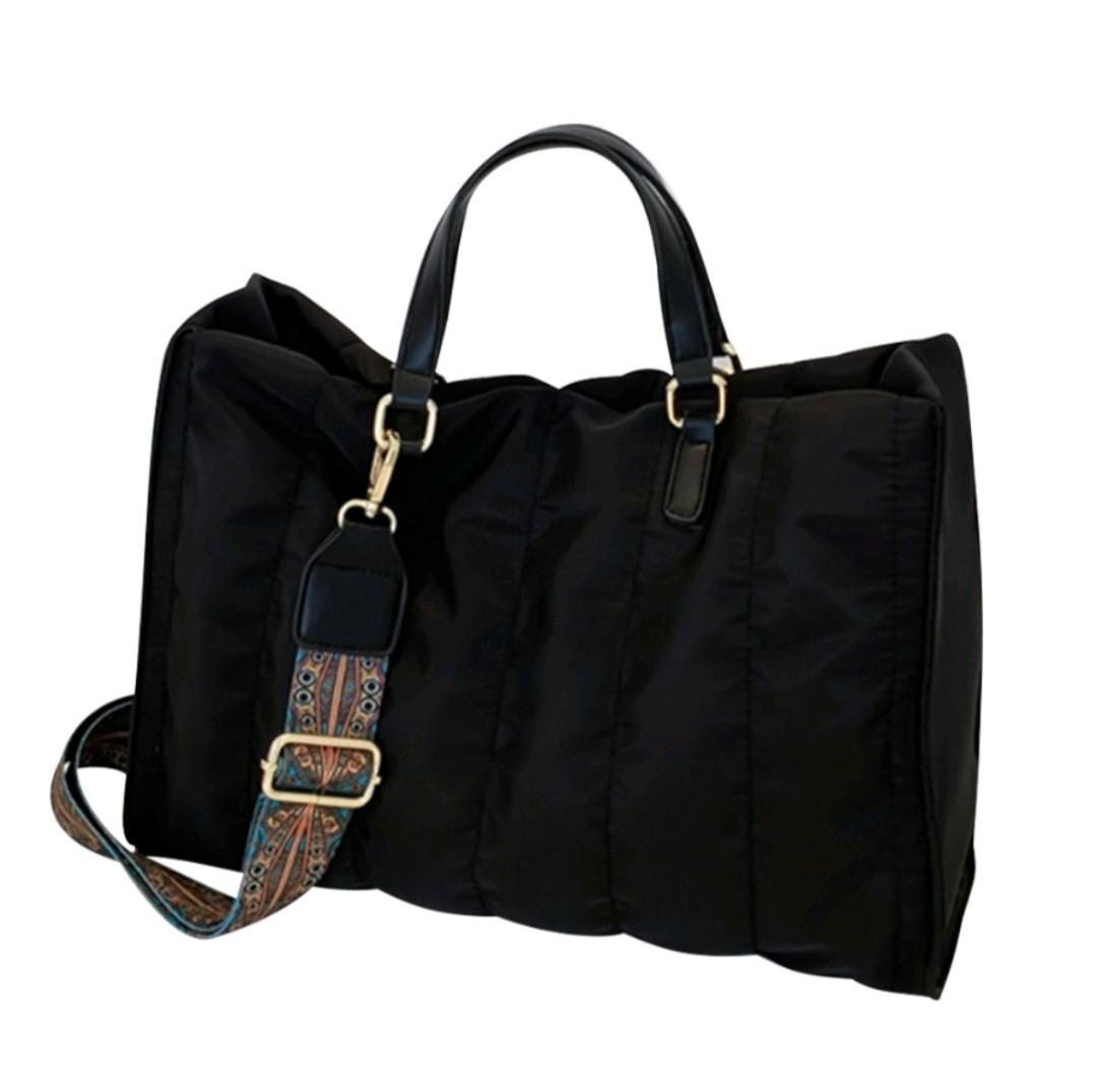Brand New Black Nylon Bag With Sling, Women's Fashion, Bags & Wallets