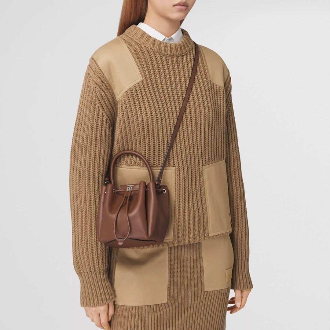 Burberry monogram motif leather brown bucket bag Luxury Bags Wallets on Carousell