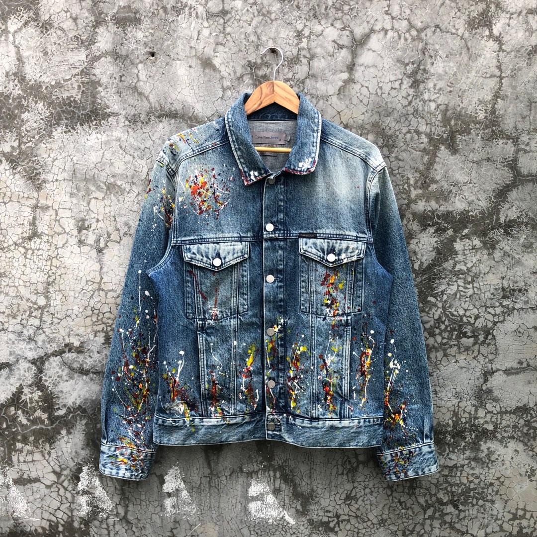 Calvin klein paint splatter jacket shop