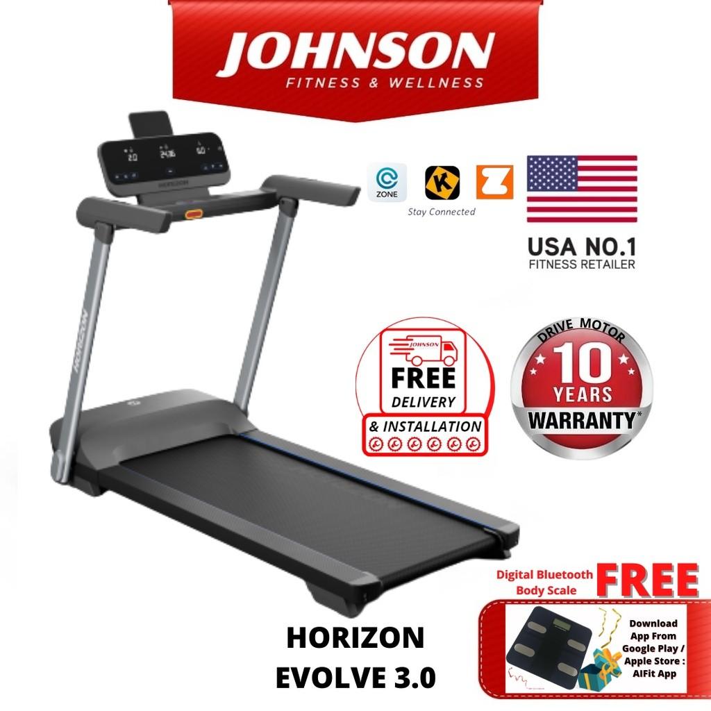 Check out Johnson Fitness Horizon Evolve 3.0 Treadmill [10 Years Warranty  On Drive Motor] at 67% off! RM1,758.00 only., Sports Equipment, Exercise &  Fitness, Cardio & Fitness Machines on Carousell