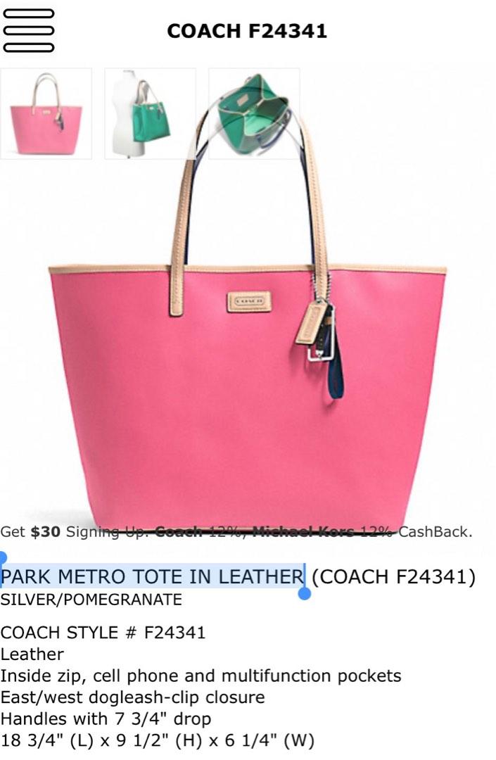 Coach Park Metro Tote Slovakia, Luxury, Bags & Wallets on Carousell